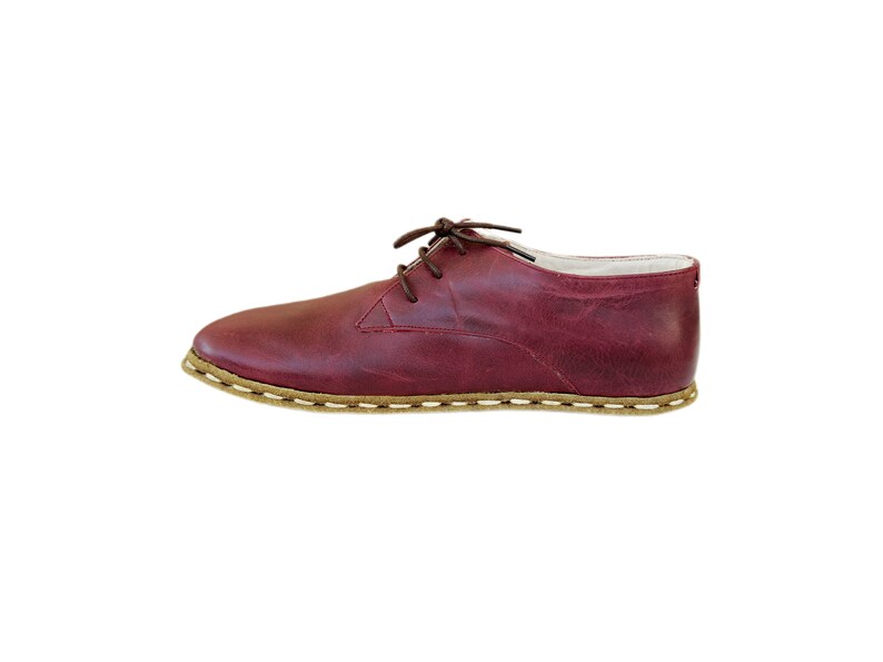 Grounding Shoe Copper, Barefoot Shoes Men, Grounding Shoes Men, Leather Sole, Burgundy