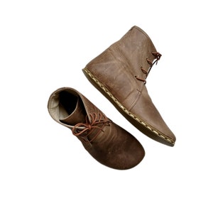 Womens Brown Chelsea Barefoot Boots, Ankle Barefoot Boots image 4