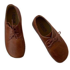 Grounding Shoe Copper, Barefoot Shoes Men, Grounding Shoes Men, Leather Sole, Crazy Brown