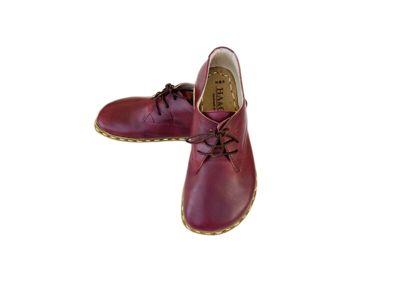 Grounding Shoe Copper, Barefoot Shoes Men, Grounding Shoes Men, Leather Sole, Burgundy