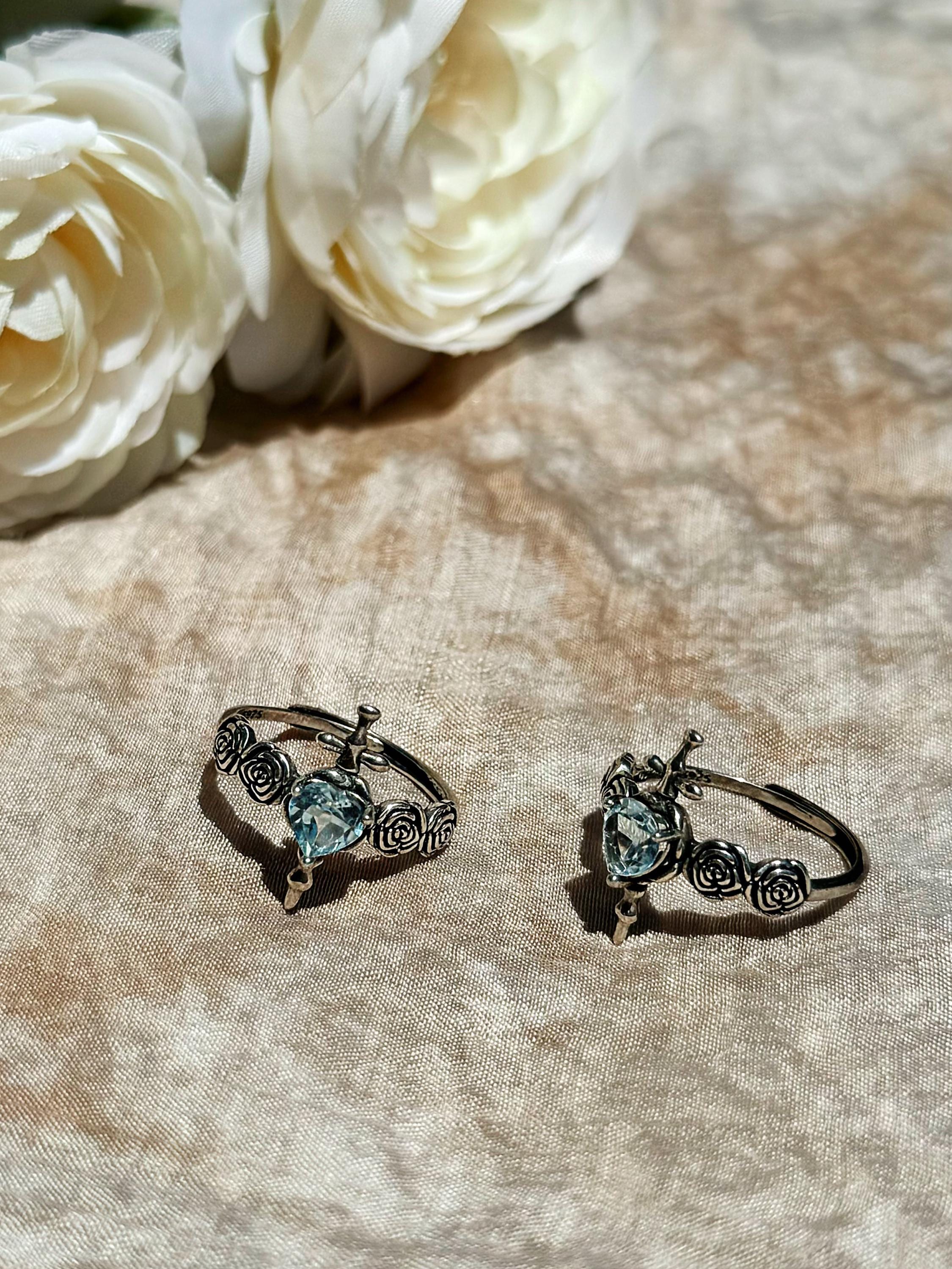 Blue Rose Ring - Etsy