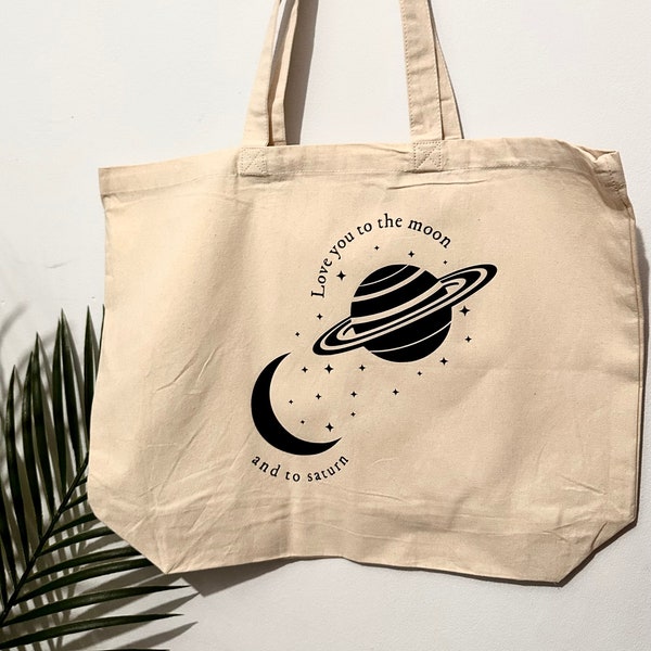 Love You To The Moon And To Saturn Taylor Swift Tote Bag | Handmade By Ella