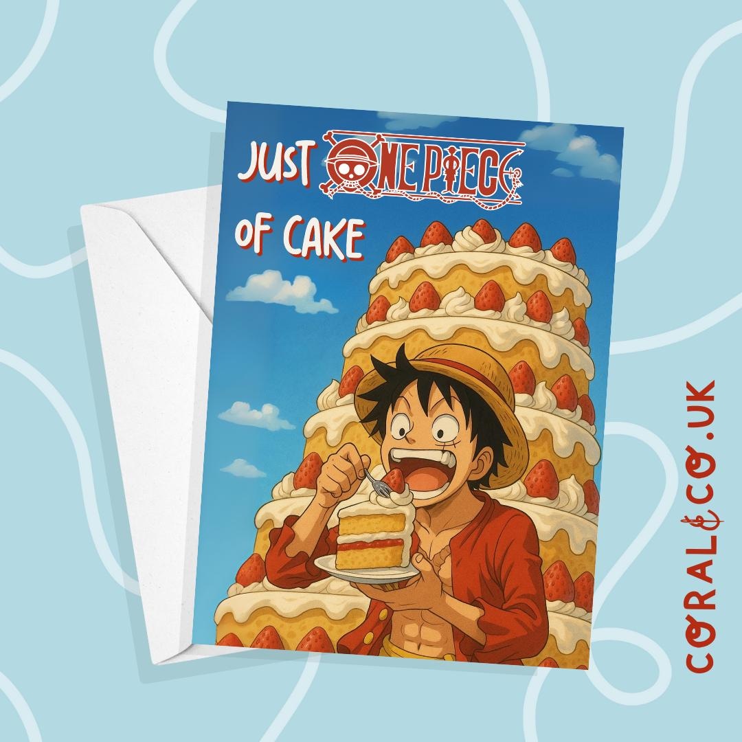One Piece Birthday Card | Just One Piece of Cake | Luffy
