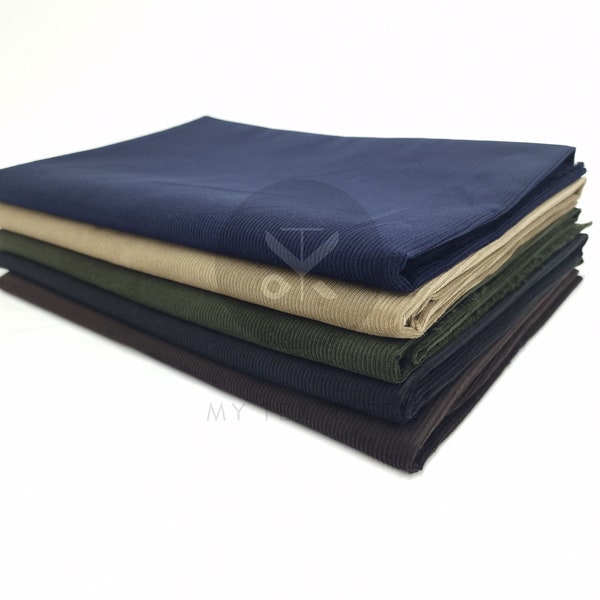 Corduroy Fabric 8 & 11 Wale 58" Wide Available in 5 Colours