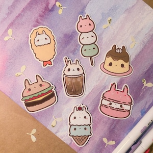 Bunny Food Matte Stickers (7 Designs) - Die cut, Individual or Full Pack