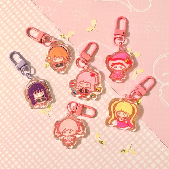 Magical Girls Mini Acrylic Charms with Glitter Epoxy Finish (Double-Sided)