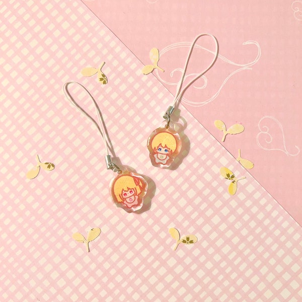 Idol Twins Acrylic Phone Charm with Glitter Epoxy Finish (Double-Sided)