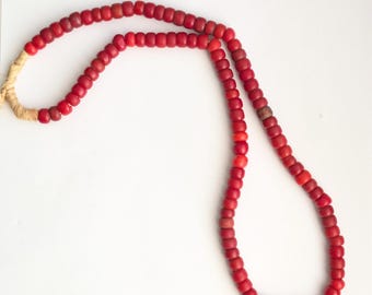 Vintage Venetian Glass Red Pony Beads