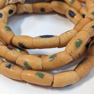 Vintage Nigerian Orange/Yellow Glass Beads 1960's