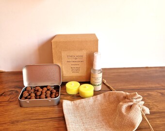 Citronella Essential oil / Bug away Kit/Body & Clothes Spray/Tealight Candles/Scented Clay Balls/For Home, Travel Anywhere/Gift Idea