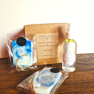 Scented soy wax wardrobe freshener/Room & Linen spray/Ideal gift set/hand made/set of 3 sachets Fresh Linen Set