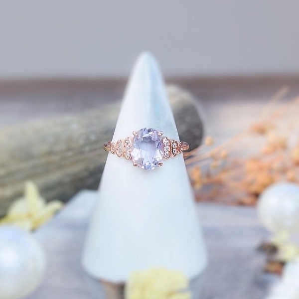 Lavender Sapphire Ring Personalized Gift For Her Lavender Sapphire Engagement Ring Lavender Sapphire Promise Ring 925 Sterling Silver