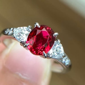 Red Spinel Ring For Her Vintage Spinel Ring Spinel Bridal Wedding Ring Unique Design 925 Sterling Silver Personalized Gift For Her