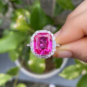 Pink Sapphire Ring Vintage Pink Sapphire Ring Personalized Gift For Her 925 Sterling Silver Engagement Ring Wedding Ring Gift For Her