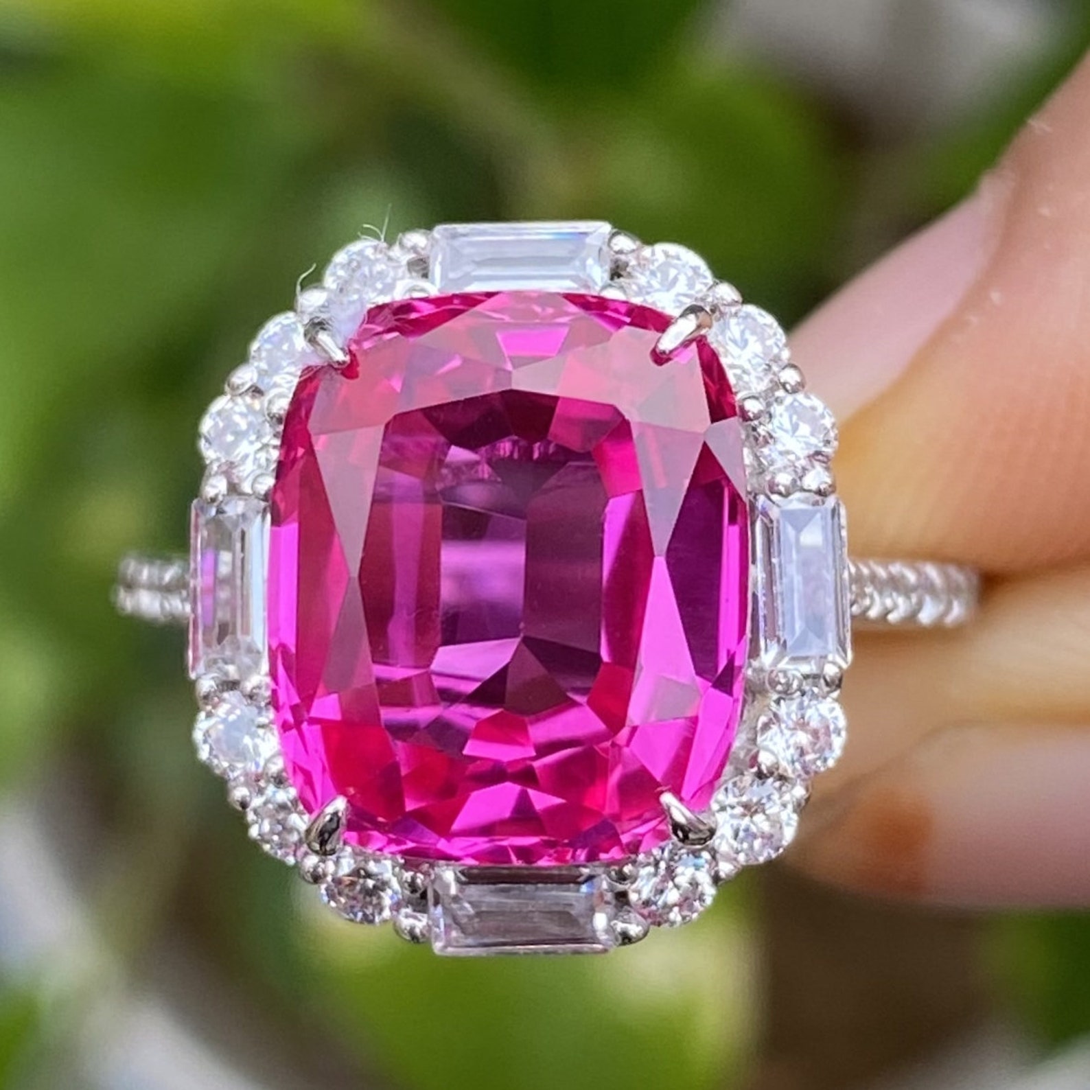 Pink Sapphire Ring Vintage Pink Sapphire Ring Personalized Etsy