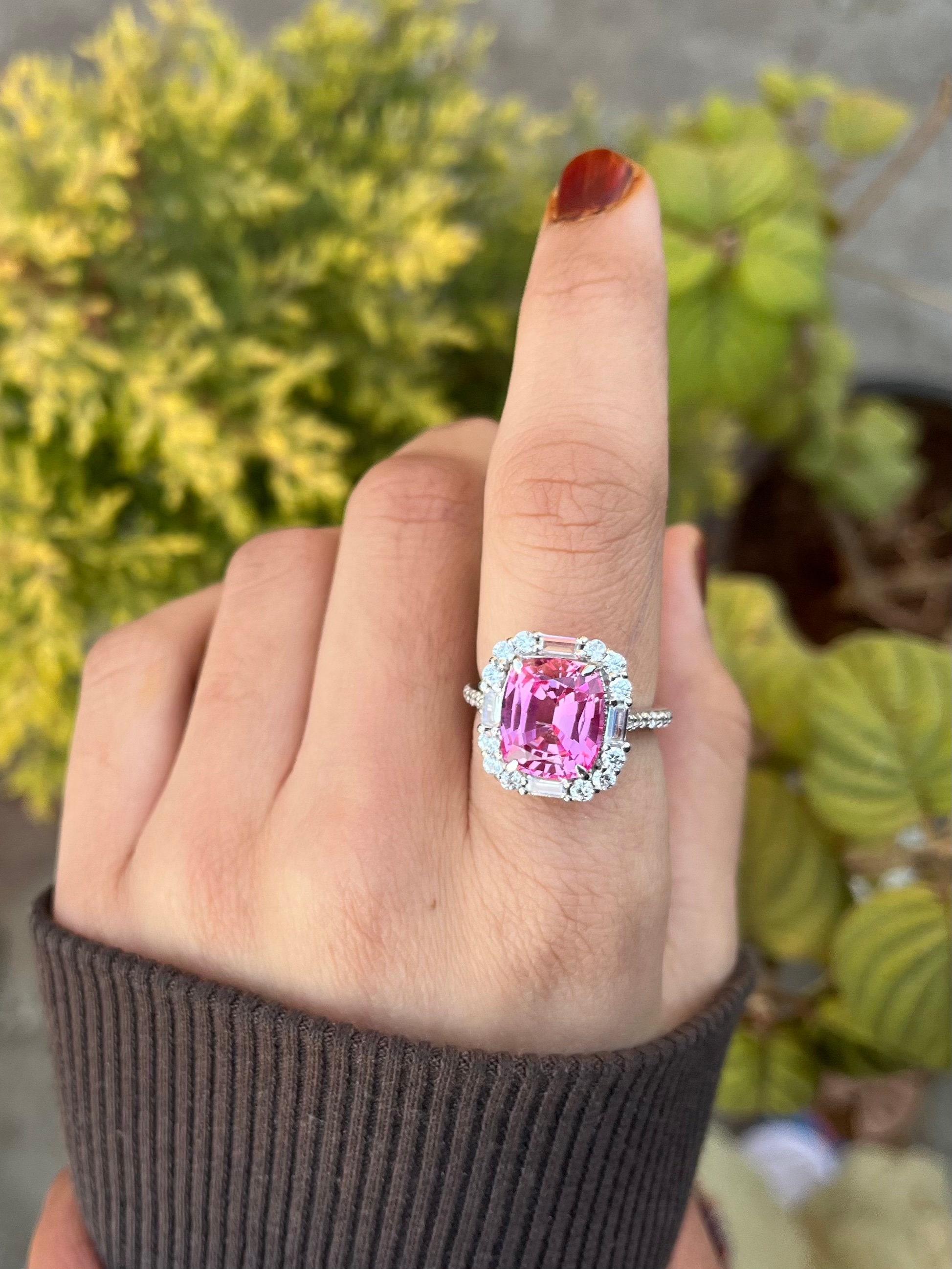 Pink Spinel Ring Personalized Gift for Her Vintage Ring