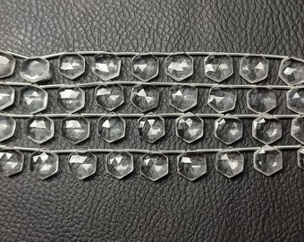 Perles briolettes hexagonales à facettes en cristal AAA, 10 mm (10 pièces)