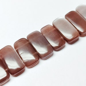 AAA Chocolate Moonstone Beads: Polished Rectangular Gemstone Strand