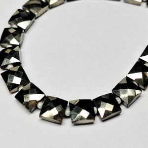 Handmade Golden Pyrite Square Briolette Faceted Beads 8 inch Strand 6mm Bead Perfect For Jewelry Making Stone Gift For Her 27 Pcs