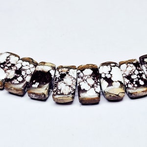 Wild Horse Magnesite Double Drill Beads, AAA Grade Polished Rectangular 20x10x5 mm, 10 Pieces Strand, Super Quality Jewelry Supplies
