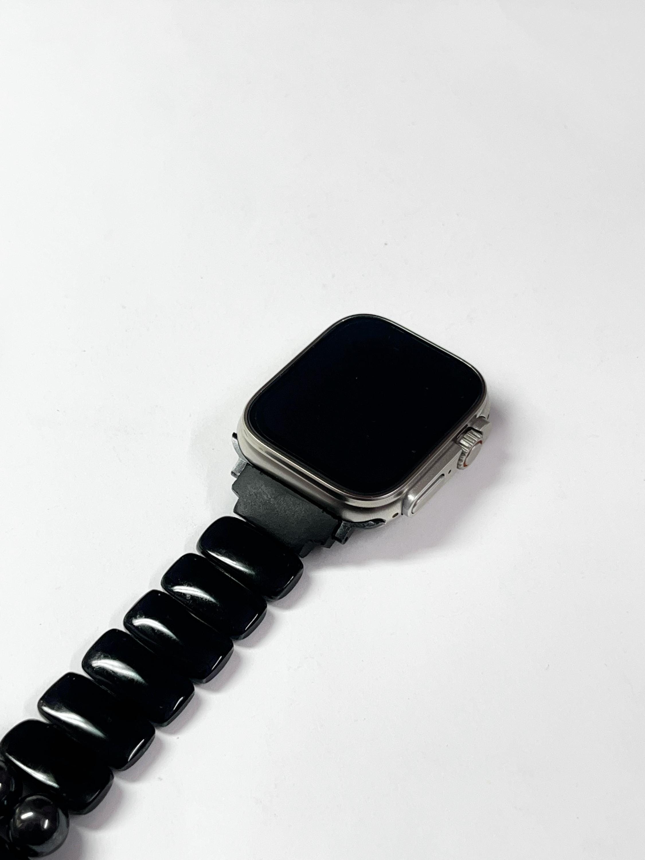 レビューの多い高評価商品特集！ Gemstone Apple Shape Rectangular Onyx Black Strap Watch アクセサリー