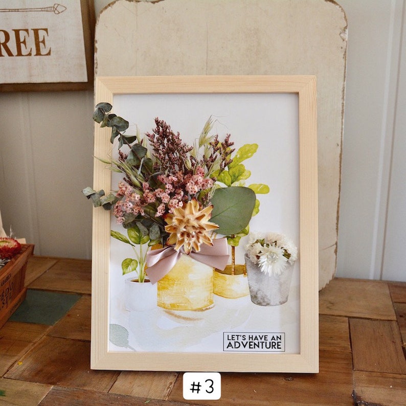 Dried Flower Wall Art Dried Flower Frame Wall Decor Etsy