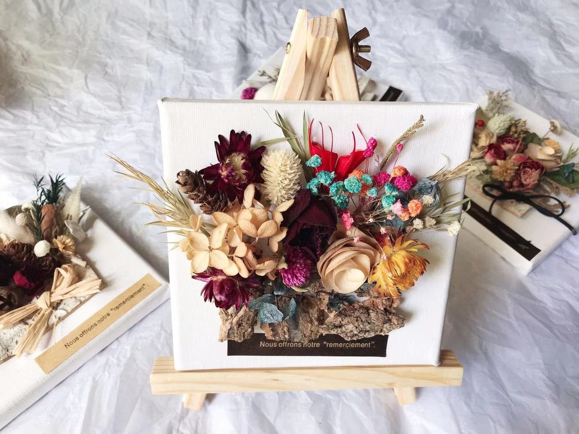 Dried Flower Canvas DIY Kit Home Decor Wedding Decor Etsy
