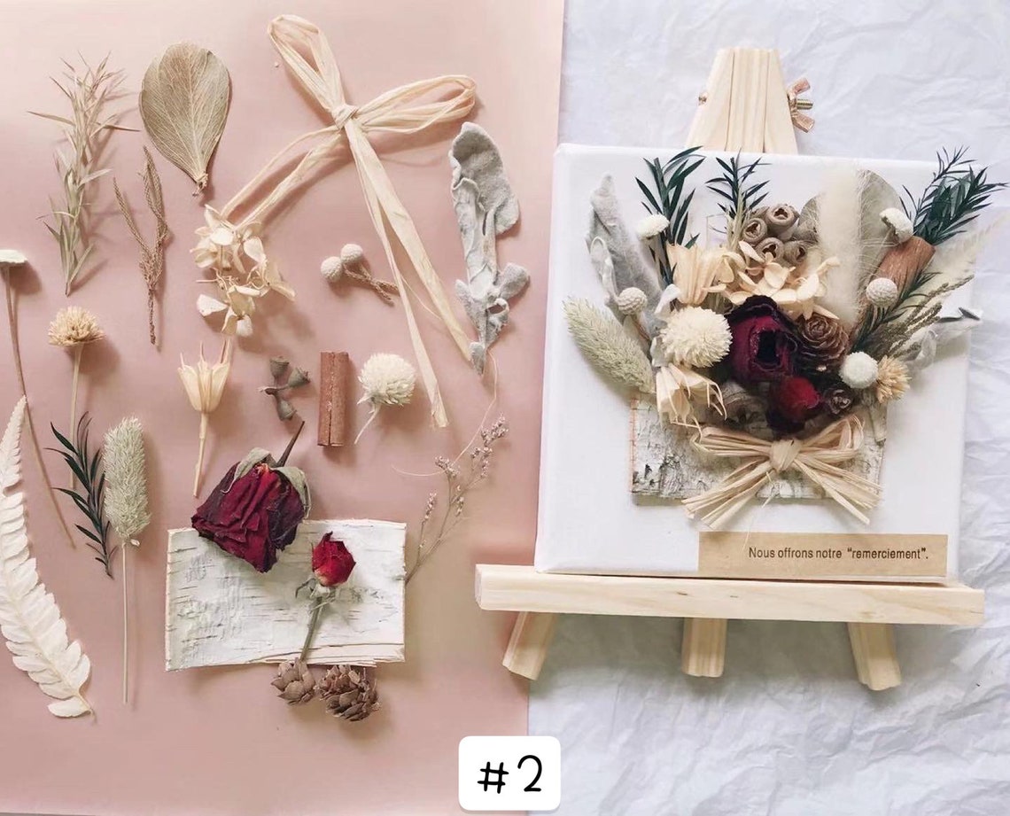Dried Flower Canvas DIY Kit Home Decor Wedding Decor Etsy