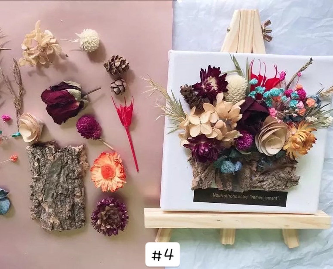 Dried Flower Canvas DIY Kit Home Decor Wedding Decor Etsy
