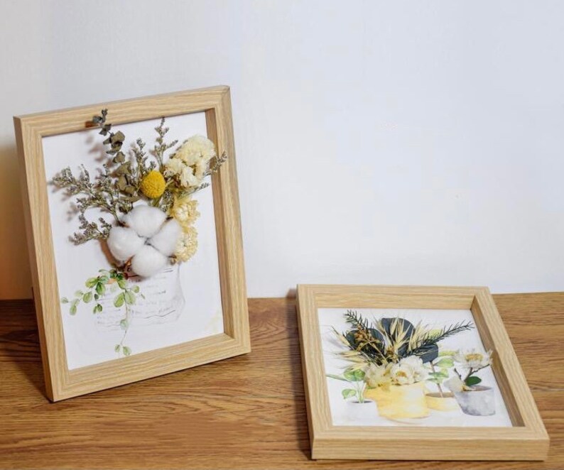 Dried Flower Wall Art Dried Flower Frame Wall Decor Etsy Canada