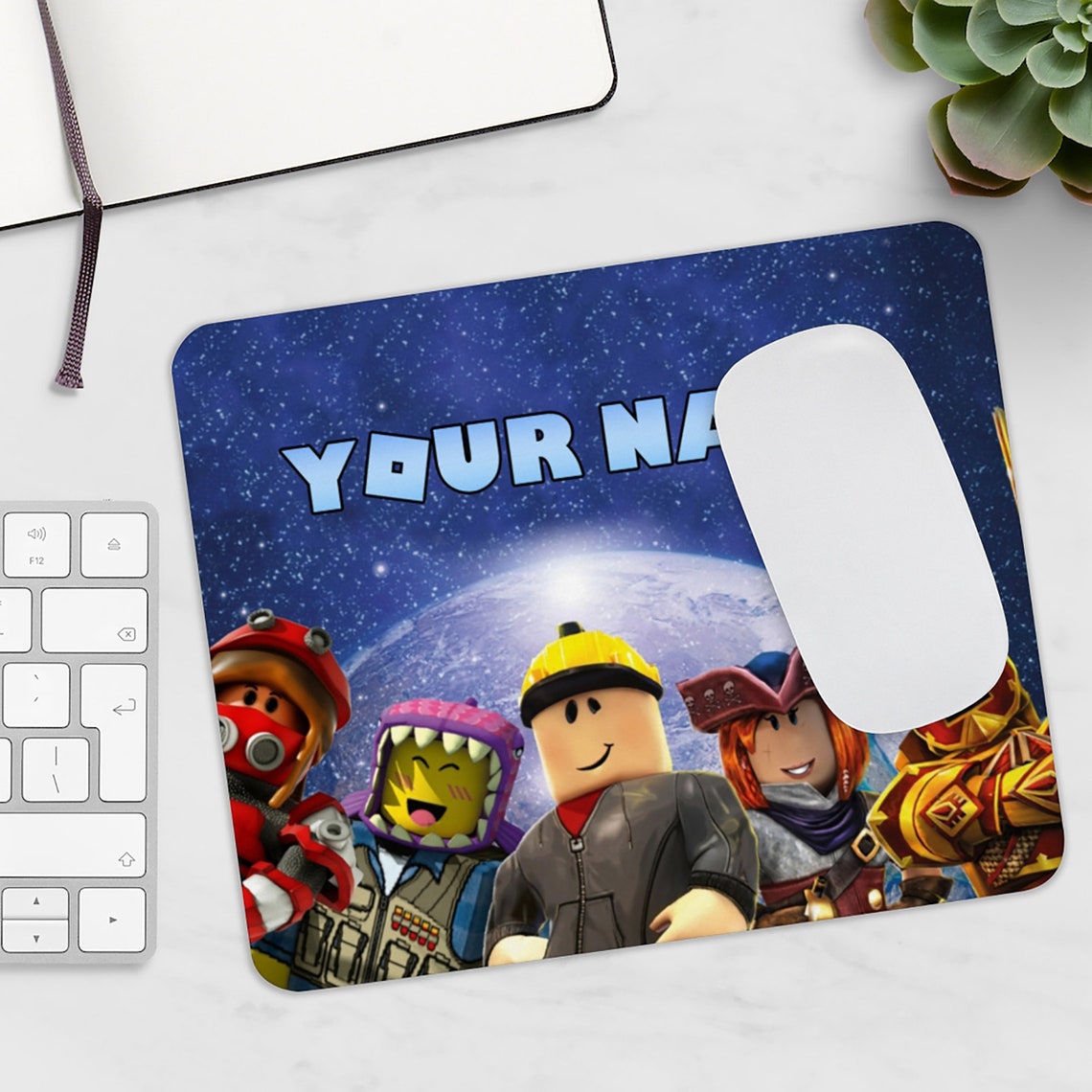 Personalised Roblox Mouse Pad With Name Mat Cool Gaming Etsy