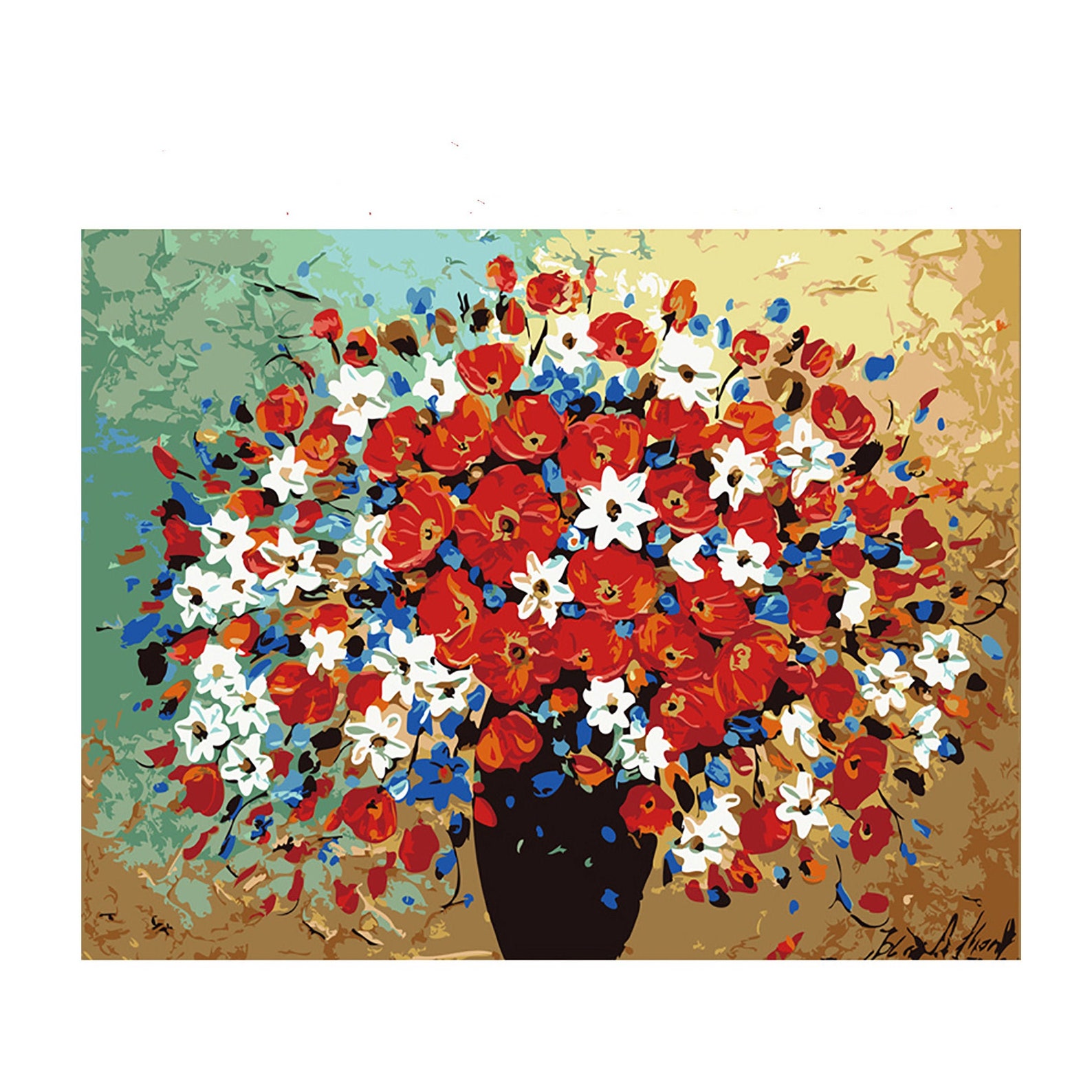 Flower Paint By Number paint by number easy paint by number Etsy