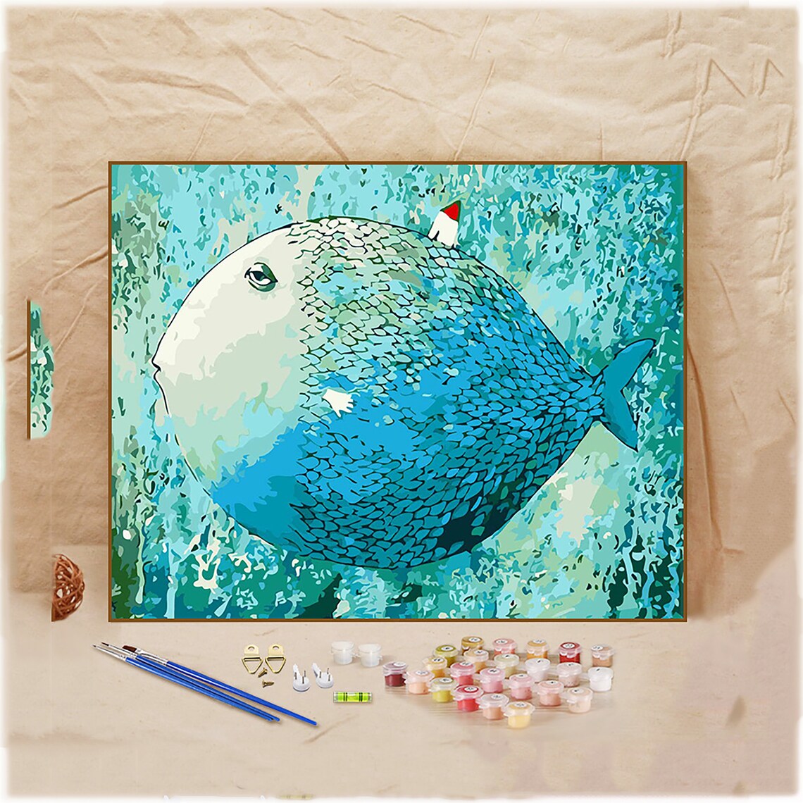 Big Fish Paint By Number Paint By Number Kit Beginner Paint Etsy