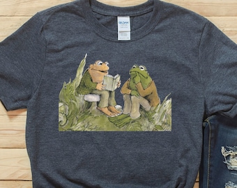 Frog And Toad Shirt, Vintage Classic Book Shirt, Frog Happy Shirt, Cottagecore, Classic Book Shirt, Green Frog Shirt