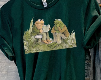 Frog And Toad Shirt, Vintage Classic Book Shirt, Frog Happy Shirt, Cottagecore, Classic Book Shirt, Green Frog Shirt