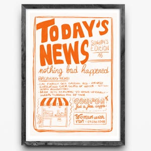 Newspaper Wall art, Vintage Newspaper Print, Retro News poster, Trendy wall art print, Funny wall art living room, Decor - Printable