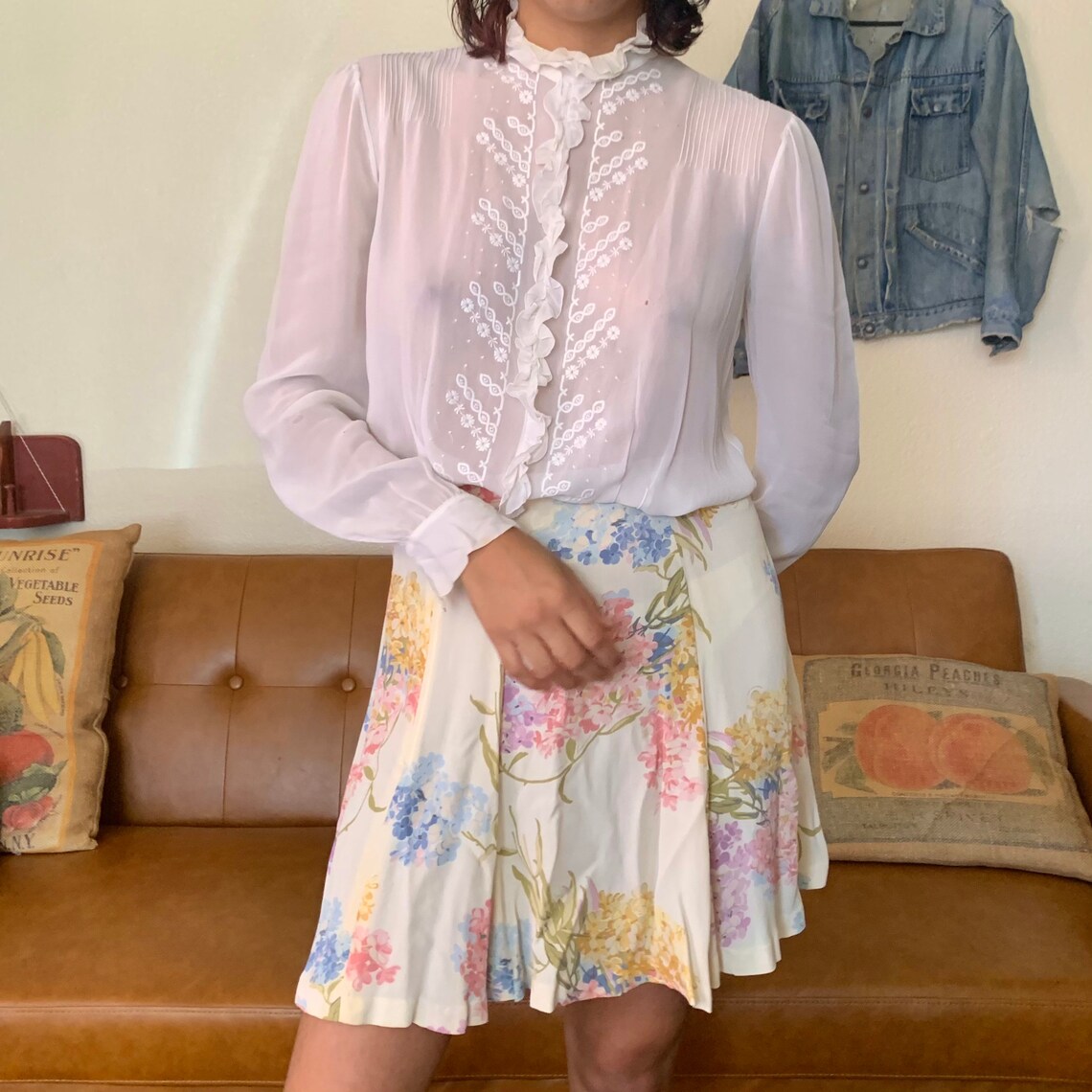 white gauze blouse ladies