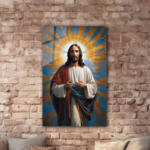 Jesus Tempered Glass Wall Art, Christ Wall Art, Jesus of Nazareth, Stained Glass Art, Glass Printing Wall Art Decor, Religious Wall Art Gift