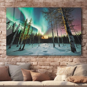 Gehärtetes Glas Wand Kunst-Panoramic Wand Kunst-Wand-Dekor--Glas Druck-Extra Große Wand Kunst-Wandbehänge-Mega Size Panorama Print, Aurora