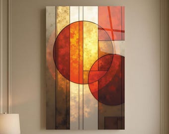 Tempered Glass Wall Art | Modern Geometric Print