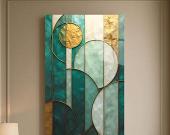 Abstract Tempered Glass Wall Art | Modern Geometric Print