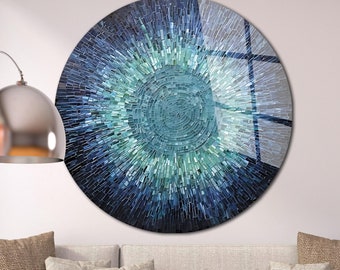 Tempered Glass Wall Art-Stained Round Wall Art Gift-Circle Wall Art-Tempered Glass Art-Glass Wall Decor-Abstract Glass Art-Round Wall Decor