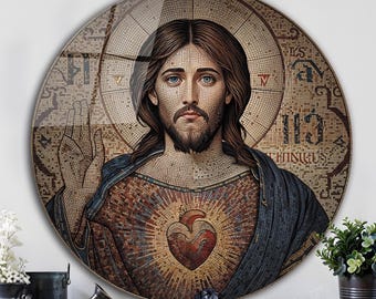 Jesus Tempered Glass Wall Art, Religious Decor
