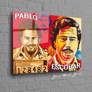 Pablo Escobar Glass Wall Decor, El Patron Wall Art, Mafia Wall Art, Money Glass Print Wall Art, Home Decor, Home Gift, Ready to Hang