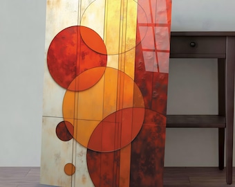 Tempered Glass Wall Art | Modern Circles Print
