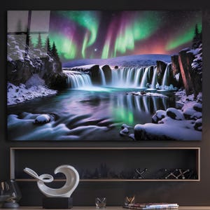 Gehärtetes Glas Wand Kunst-Panoramic Wand Kunst-Wand-Dekor--Glas Druck-Extra Große Wand Kunst-Wandbehänge-Mega Size Panorama Print, Aurora