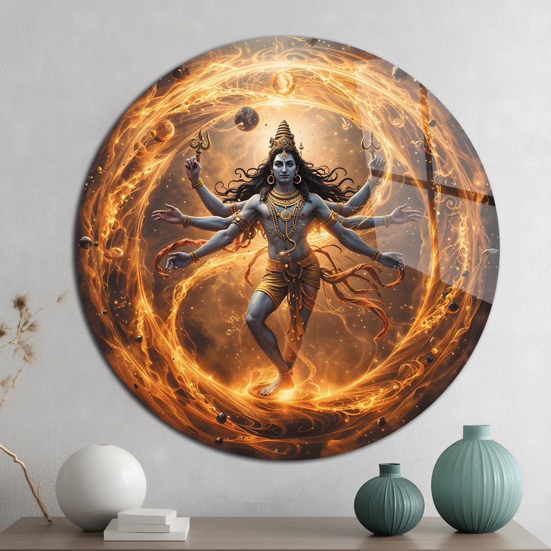 Shiva Hindu God Tempered Glass Wall Art | Abstract Home Decor - Etsy