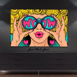 Pop Art Wall Art, Comic Pop Art, Woman WOW, Omg Shock Comic Style ...