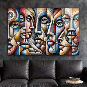 Pablo Picasso Inspired Wall Art, Tempered Glass Wall Art, Glass Printing, Large Glass Wall Art, Wall Hangings,Wall Art, Modern Stained Glass