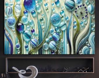 Bloemenmuurkunst van gehard glas, modern kantoordecor